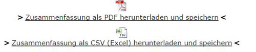 Downloadmöglichkeiten der BLC Ergebnisse